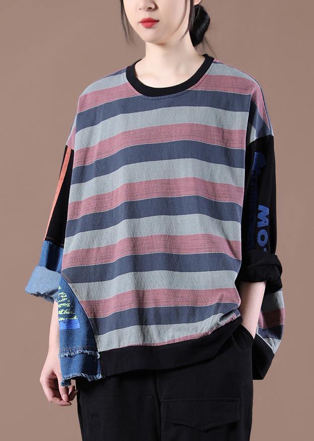 Style Patchwork Spring Shirts Black Women Tops