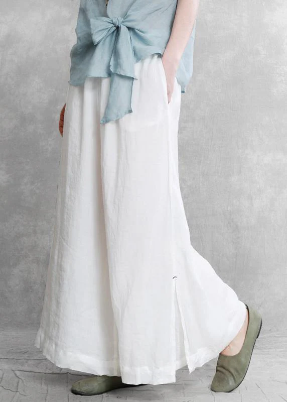 Women's casual wide-leg pants 2024 summer thin white pants