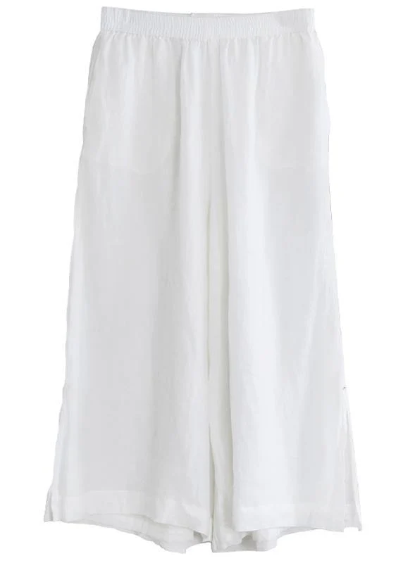 Women's casual wide-leg pants 2024 summer thin white pants
